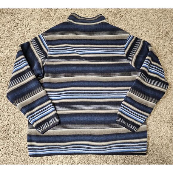 Southern Grit Jacket Mens XL Navy Blue Striped Tundra Fleece Pullover Snap - Picture 7 of 7